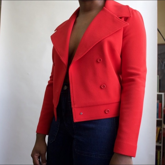 Red Cropped Jacket - Picture 2 of 3